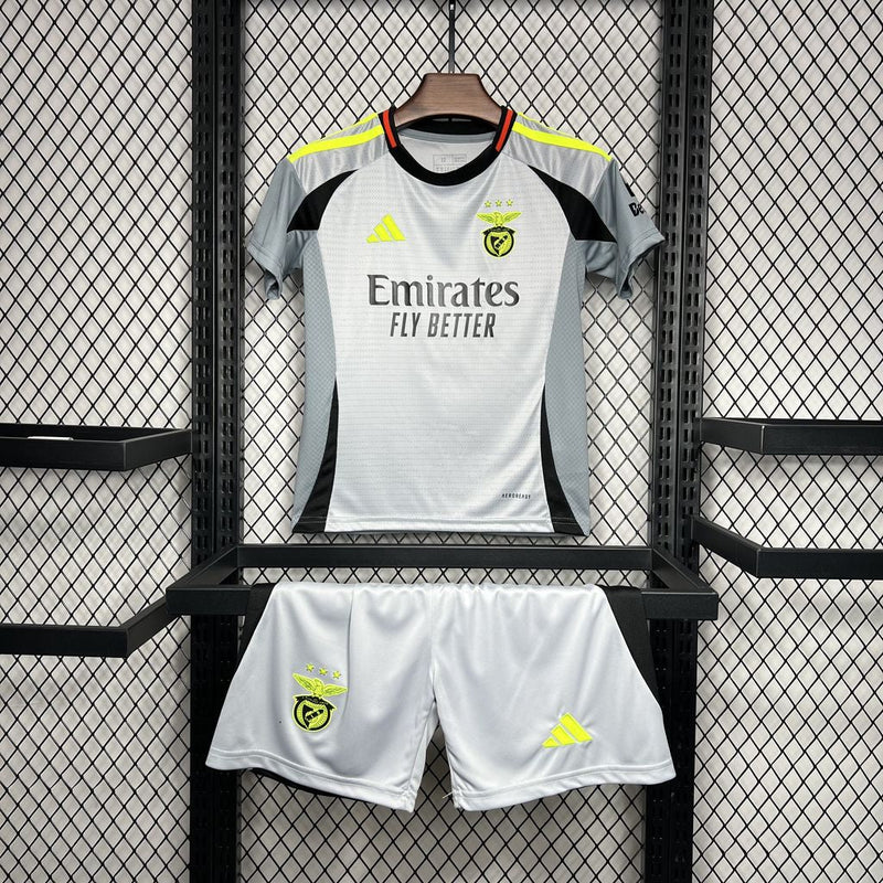 Kit Criança Benfica terceiro equipamento 2024-25 cinza